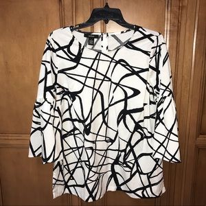 Alfani black and white blouse